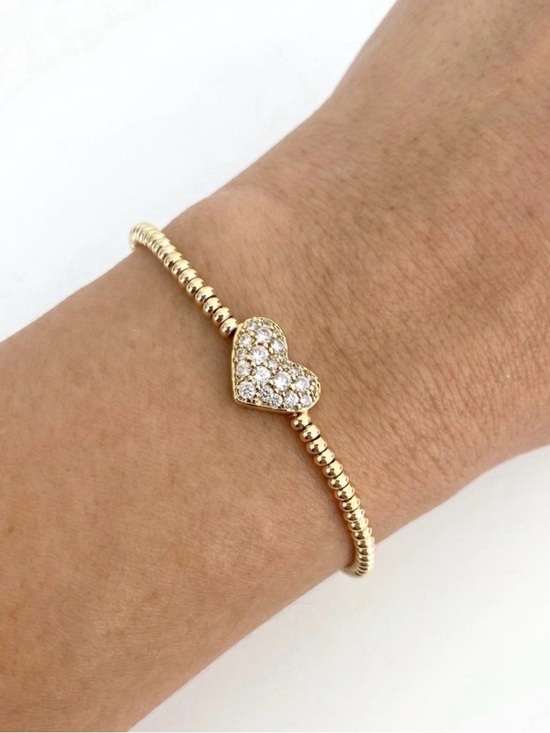 Kendra Scott Jewelry - Kendra Scott Gold Heart
Crystal Stretch Bracelet like new